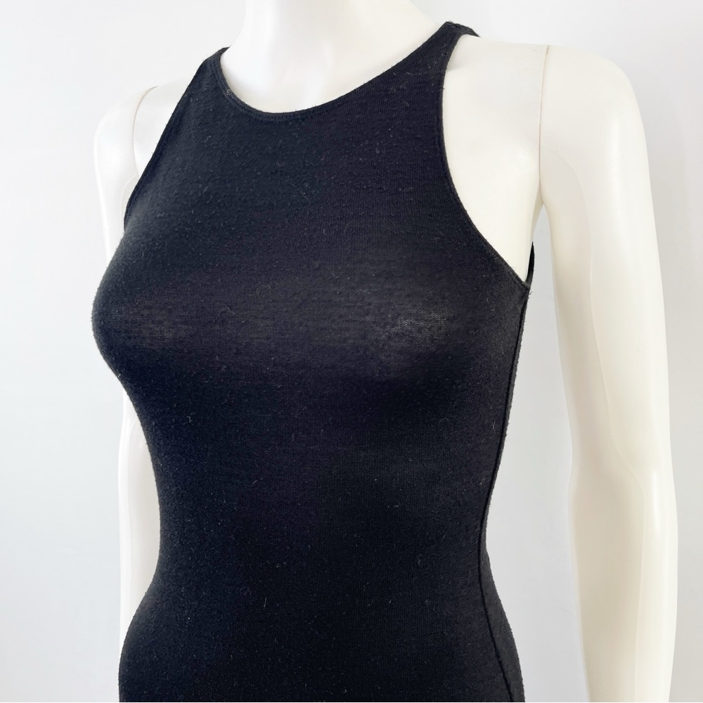 Wilfred Free Aritzia Black BRUNI Sleeveless Bodycon Stretch Midi Dress Size XS - Picture 3 of 7